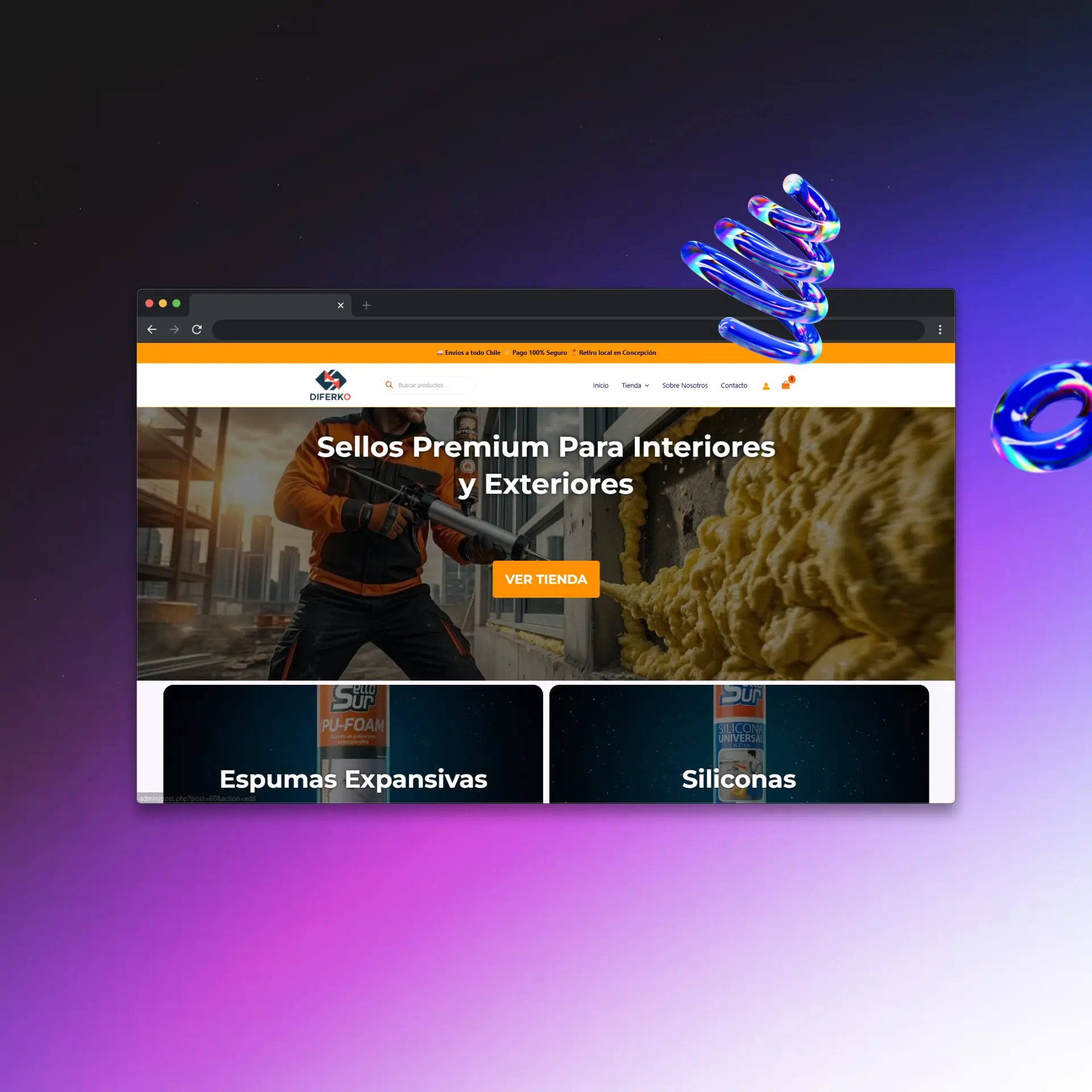 Captura de pantalla E-Commerce Diferko SPA